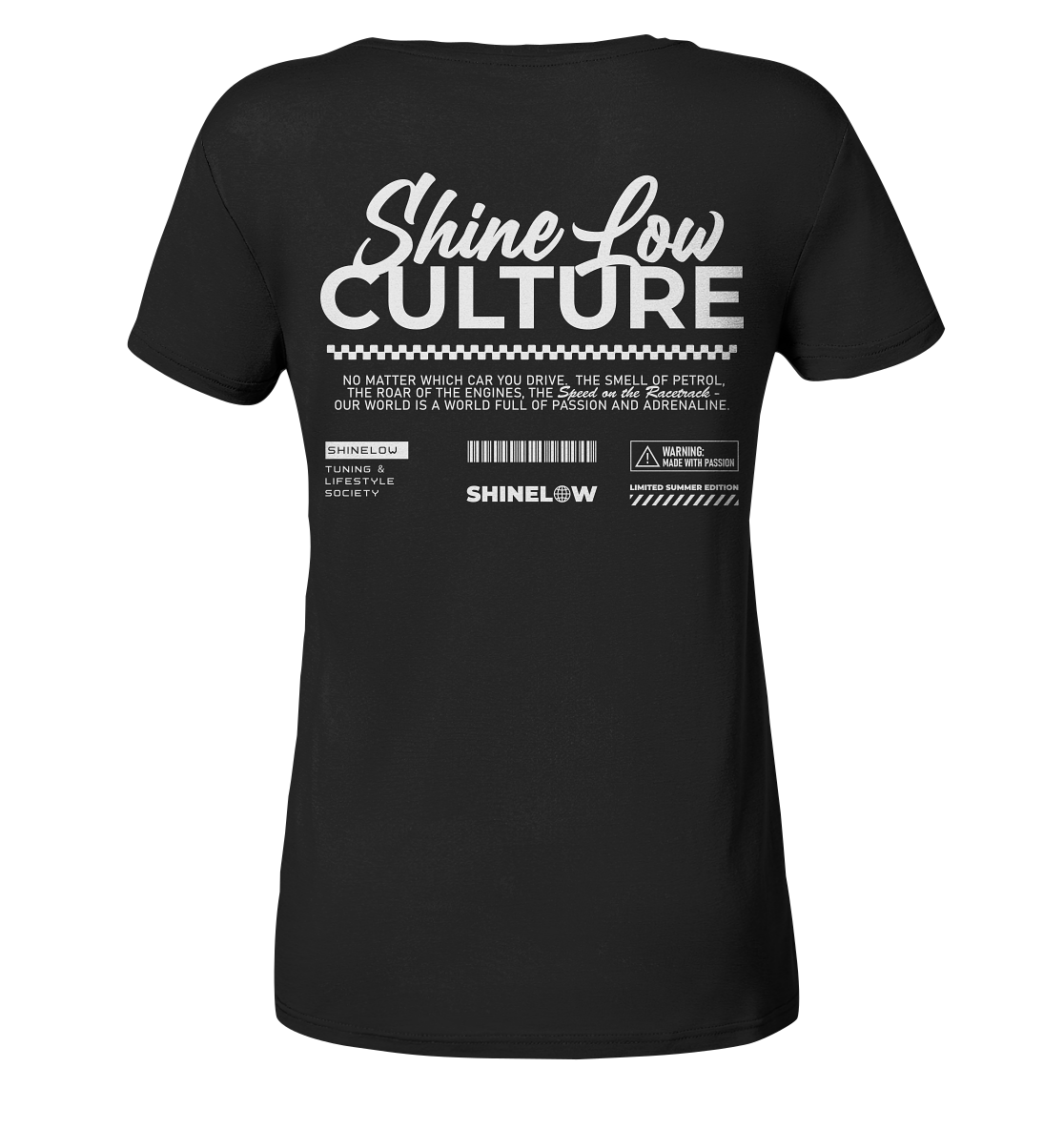 Lowered Culture - Ladies V-Neck Shirt - ShineLow: Dein Tuning Shop für Autozubehör & Fahrzeugpflege